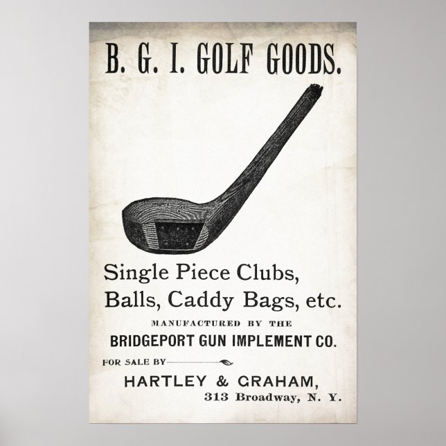 Póster Anuncio de golf Vintage 1898 - Imprimir (Frente)