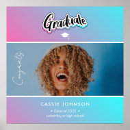 Póster Anuncio de graduación