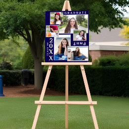 Póster Anuncio de graduación con varias fotos de la promo