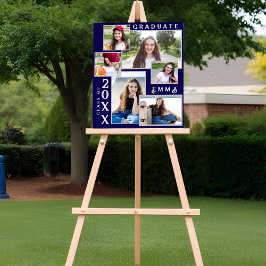 Póster Anuncio de graduación con varias fotos de la promo
