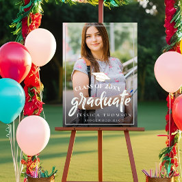 Póster Anuncio de graduación de la foto de la linda clase