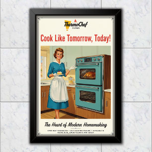Póster Anuncio de horno ThermoChef Vintage de 1960