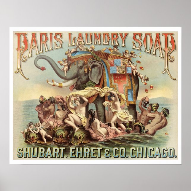 Póster Anuncio de jabón de lavado de la época victoriana (Frente)