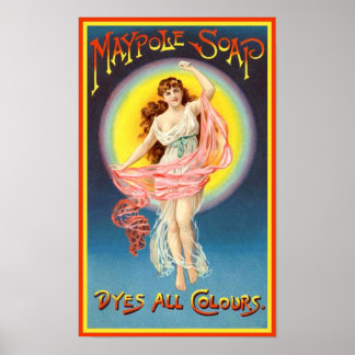 Póster Anuncio de jabón de maypole vintage - muere todos 