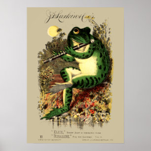 Póster Anuncio de jabón de rana y flauta de la era victor