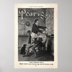 Póster Anuncio de jabón de vintage Pear de 1888