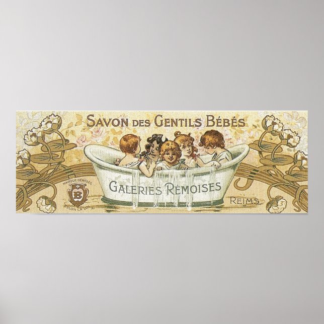 Póster Anuncio de jabón para bebés ventilado (Frente)