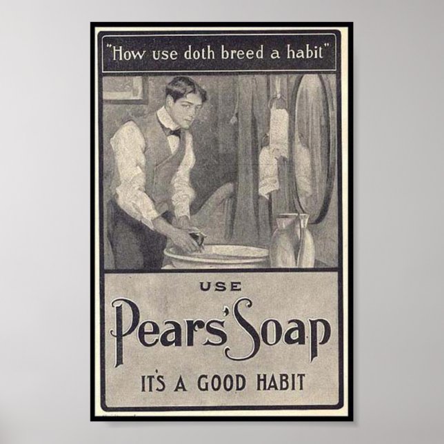 Póster Anuncio de jabón vintage (Frente)