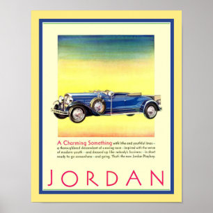 Póster Anuncio de "Jordania" vintage para automóviles