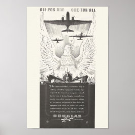 Póster Anuncio de la aeronave Douglas de 1941