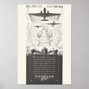 Póster Anuncio de la aeronave Douglas de 1941