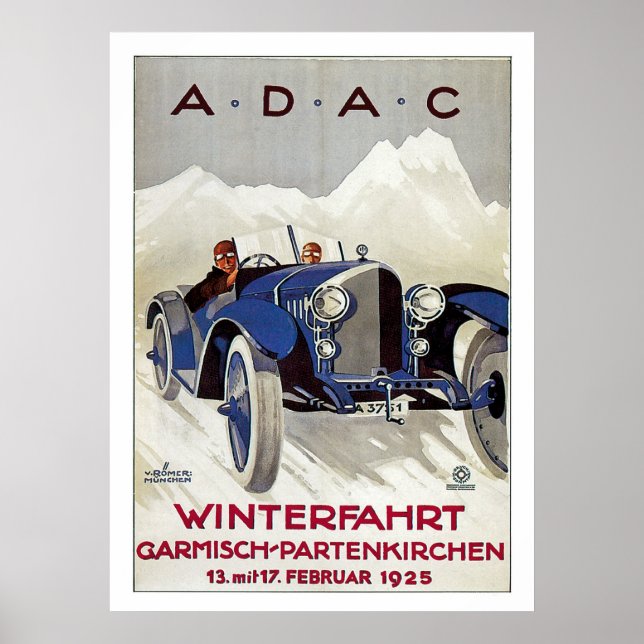 Póster Anuncio de la carrera vitícola alemana (Frente)