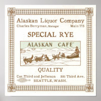 Anuncio de la Compañía de Licores de Alaska circa
