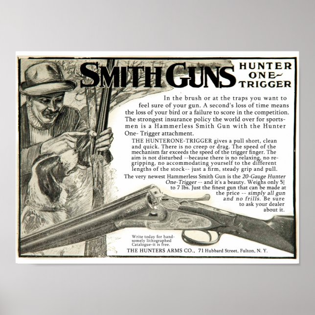 Póster Anuncio de la empresa Vintage Smith Gun (Frente)