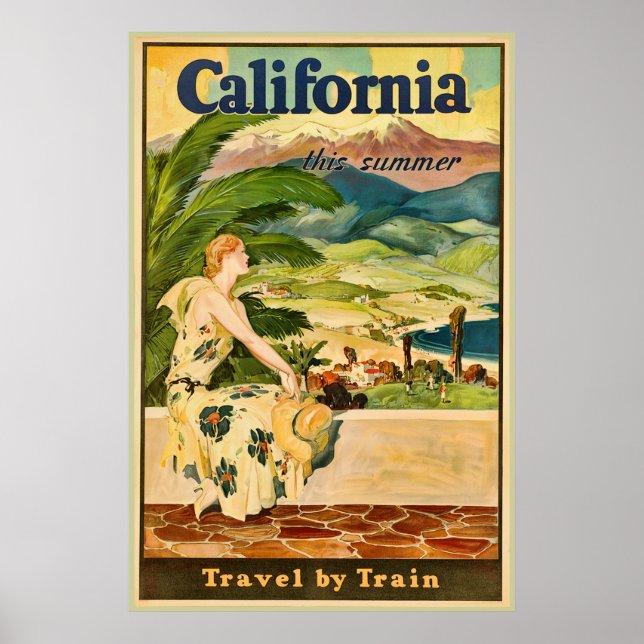 Póster Anuncio de la época de viaje de California (Frente)