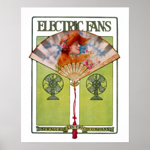 Póster Anuncio de la fan eléctrica
