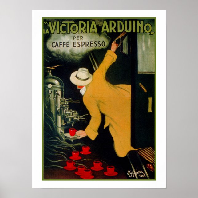 Póster Anuncio de la máquina de café italiana de los años (Frente)