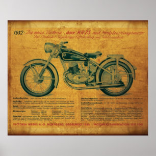 Póster Anuncio de la motocicleta Victoria de 1952