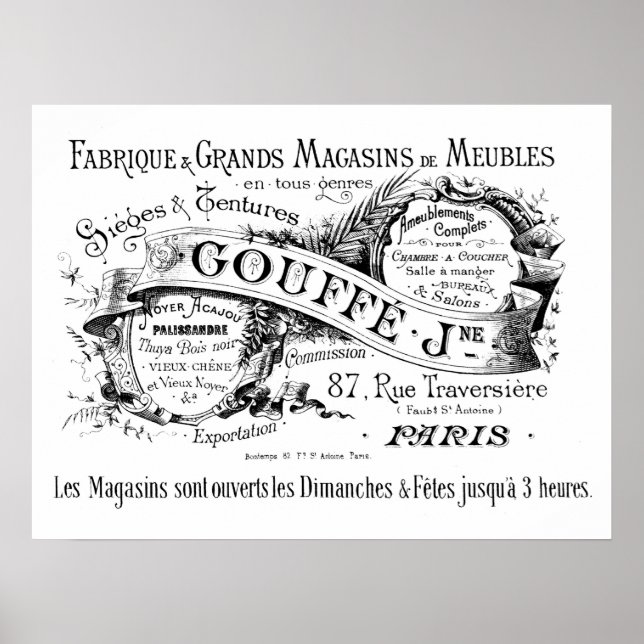 Póster Anuncio de la vieja empresa europea de fabricación (Frente)