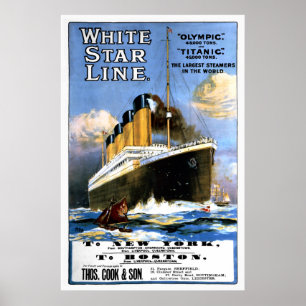 Póster Anuncio de la White Star Line del Titanic