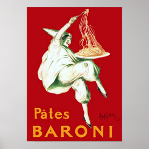 Póster Anuncio de las pastas de Baroni del vintage