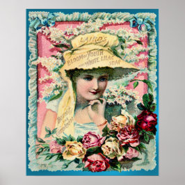 Póster Anuncio de Lilac Soap Lady Vintage