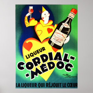 Póster Anuncio de LIQUOR CORDIAL MEDOC Art Deco francés