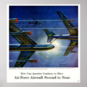 Póster Anuncio de los motores del avión de la fuerza