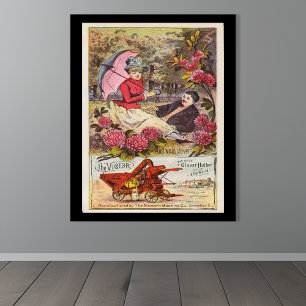 Póster Anuncio de máquina Victor Clover vintage