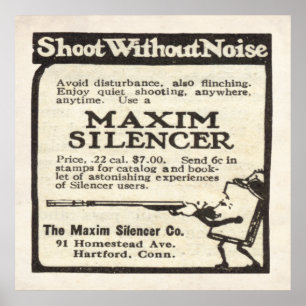 Póster Anuncio de Maxim Silencer de 1920