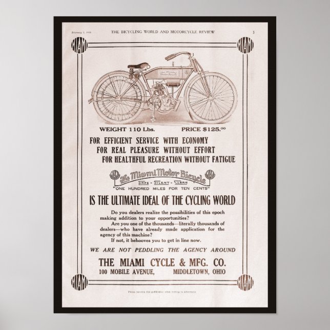 Póster Anuncio de Miami de 1915 (Frente)