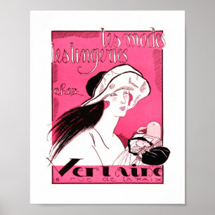 Póster Anuncio de moda francés de época 1920