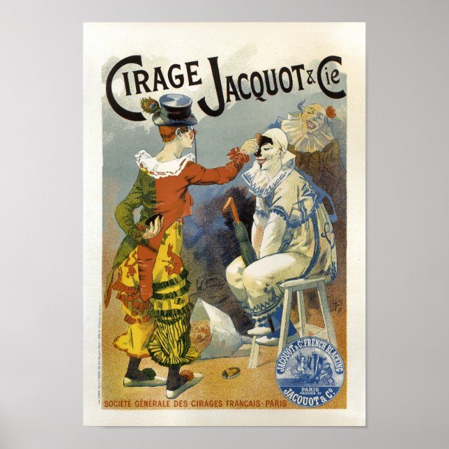 Póster Anuncio de moda Jacquot en francés Payasos (Frente)