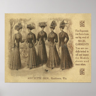 Póster Anuncio de moda vintage