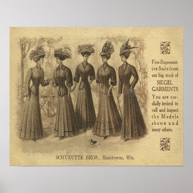 Póster Anuncio de moda vintage (Frente)