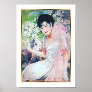 Póster Anuncio de modelo de belleza china de época en Sha