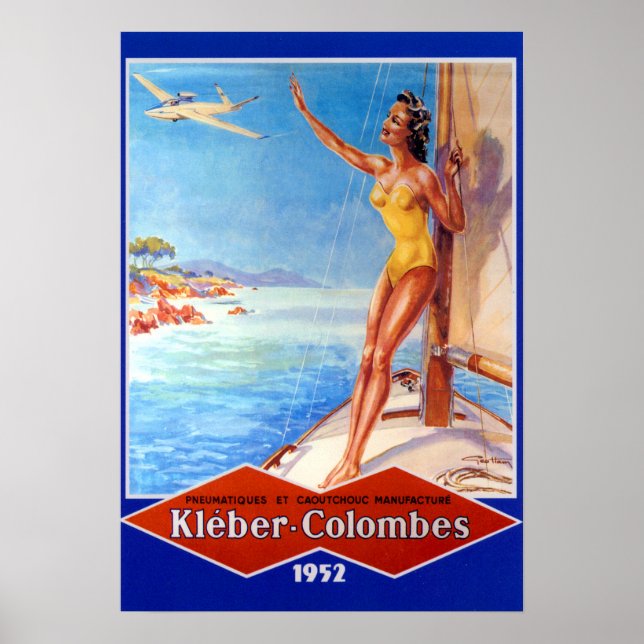 Póster Anuncio de neumáticos de avión de Kleber-Colombes  (Frente)
