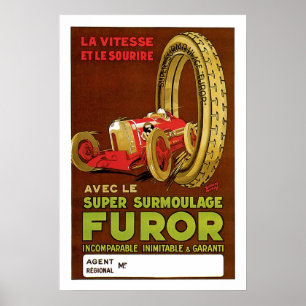 Póster Anuncio de neumáticos franceses vintage