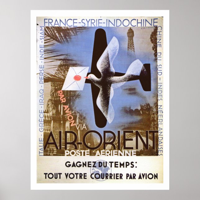 Póster Anuncio de orientación de aire de época (Frente)