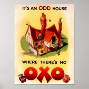 Póster Anuncio de OXO de época - Es una casa extraña do