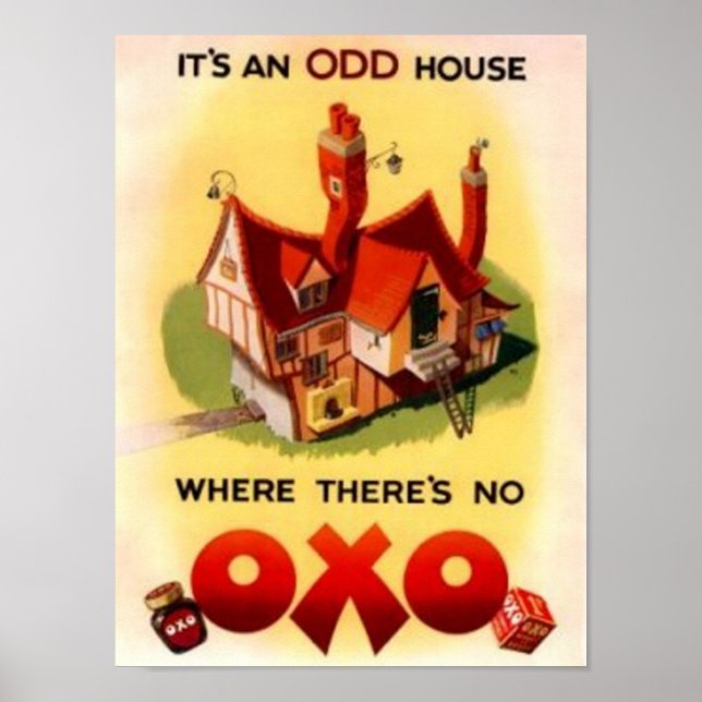 Póster Anuncio de OXO de época - Es una casa extraña dond (Frente)