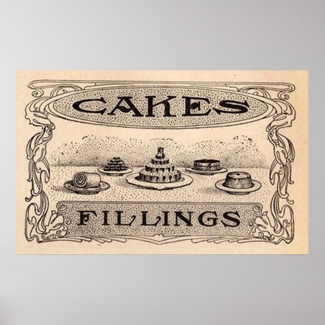 Póster Anuncio de panadería de época (Frente)