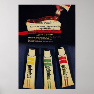 Póster Anuncio de pasta dental de 1970 comunista de época