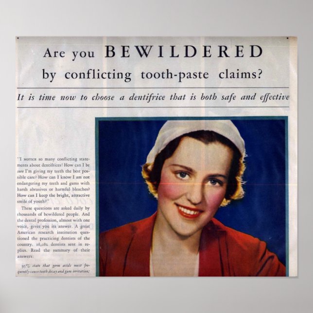 Póster Anuncio de pasta dental de cosecha (Frente)