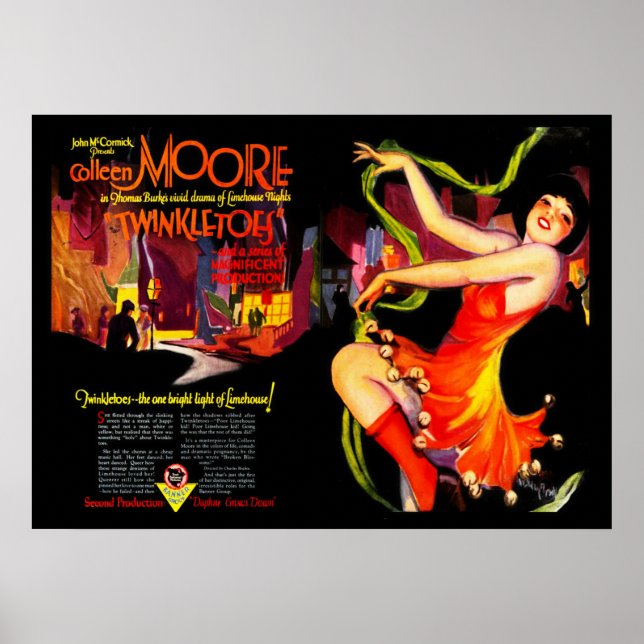 Póster Anuncio de película silenciosa vintage (Frente)