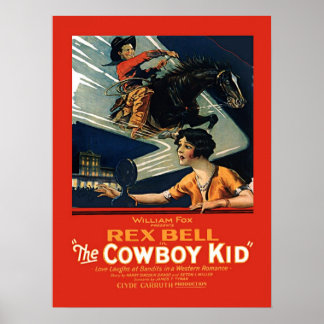 Póster Anuncio de película vintage Rex Bell Cowboy Kid