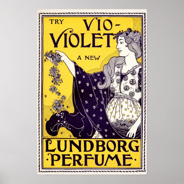 Póster Anuncio de Perfume de Art Nouveau 1895 de Louise J (Frente)