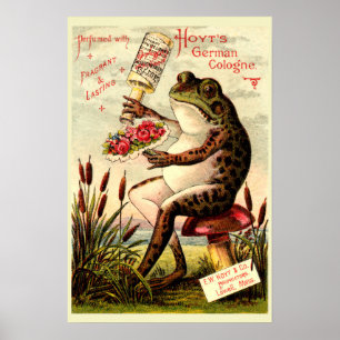 Póster Anuncio de perfume de rana de la era victoriana so