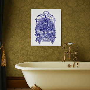 Póster Anuncio de perfume floral de la era victoriana vin