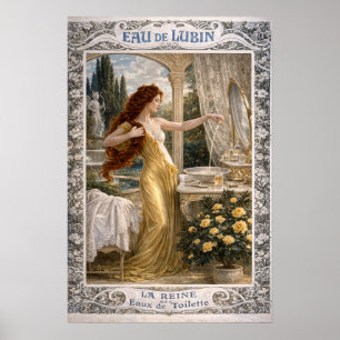 Póster Anuncio de perfume francés retro Art Nouveau